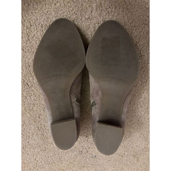 Franco Sarto Women's Destiny Boot Size 8.5 Block Heel Braided Taupe Gray Suede - Picture 6 of 7